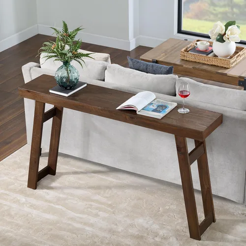 Miniatura 16 de Alaterre Furniture Lawas - Mesa consola de madera maciza – Mesa de entrada moderna de 56 pulgadas – Muebles de sala de estar de fácil montaje