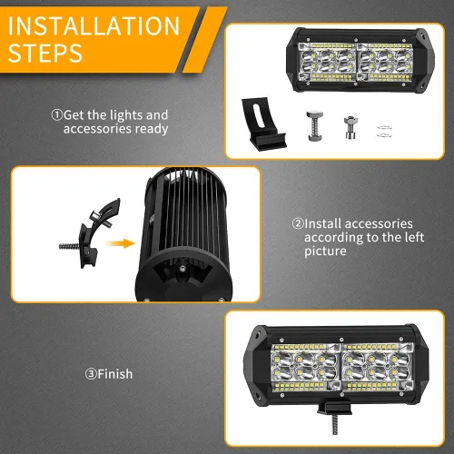 Miniatura 3 de Barra de luz LED de 7 pulgadas, luces LED de 240 W y 24000 lm para tractores, luces LED de trabajo para camión, luces combinadas de inundación