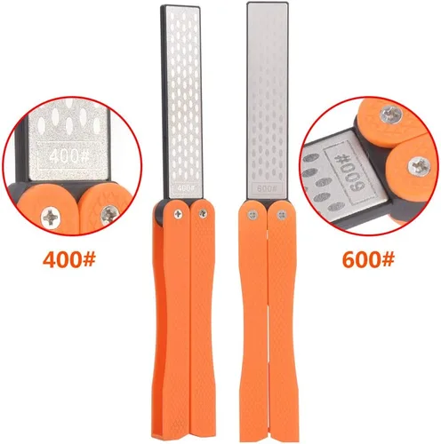 Miniatura 7 de Piedra de afilar plegable de doble cara, afilador de cuchillos de cocina portátil para exteriores, kit de cuchillos de afilado de piedra