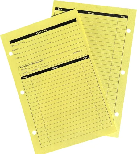 Miniatura 4 de Tarjetas amarillas para estilista, libro de registro de clientes (100 por paquete, 5.5 x 8.5 pulgadas), libro de registro para tarjetas de perfil
