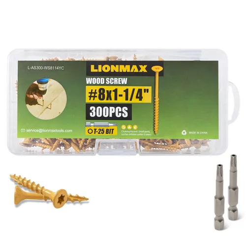 Miniatura 21 de LIONMAX Tornillos para Terraza de 1-5/8 Pulgadas, Tornillos para Madera #8 x 1-5/8", 300 PCS, Resistentes al Óxido, Recubiertos con Epoxi Exterior