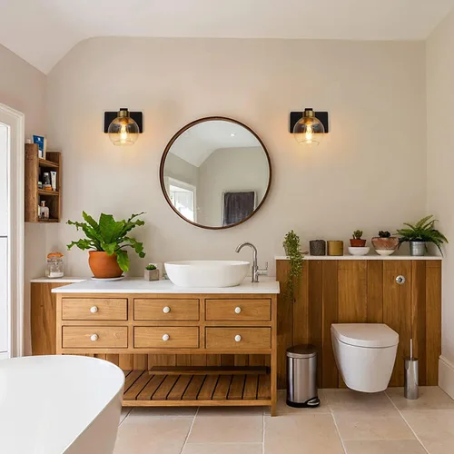 Miniatura 4 de Juego de 2 apliques de baño, apliques de pared negros y dorados juego de dos, luz de tocador de baño con pantalla de vidrio transparente, luminarias