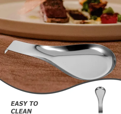 Miniatura 9 de Zerodeko Soporte para cucharas de acero inoxidable, soporte para cuchara, olla caliente, espátula, tenedor, cucharón, vajilla, 2 piezas