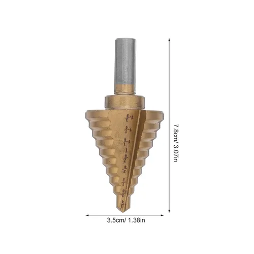 Miniatura 2 de GARVALON High-Speed Steel Step Drill Bit Set 1/4" to 1-3/8" Tapered Cone Bits for Stainless Steel and Wood, Spiral Step Drill for Metalworking and