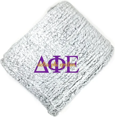 Miniatura 23 de Go Greek Chic Alpha Chi Omega - Manta de sherpa bordada (azul marino)