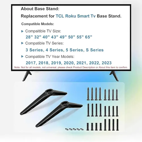 Miniatura 2 de Base de soporte para TV inteligente TCL - 28" 32" 40" 43" 49" 50" 55" 65" 32S305 32S301 40S344 43S455 43S446 43S435 49S403 49S425 50S421 50S450R