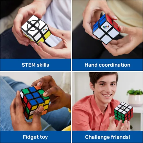 Miniatura 3 de Rubik's Cubo, paquete de aprender a resolver, Rubik's Cube de 3 x 3 para principiantes y aprendiz de 2 x 2, rompecabezas de cerebro para resolver