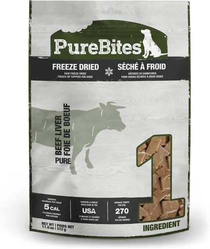 Miniatura 8 de PureBites Golosinas de res liofilizadas para perros, 1 ingrediente, hechas en EE. UU., 26 oz (el empaque puede variar)