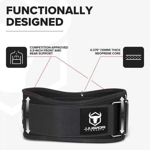 Miniatura 2 de Cinturón de levantamiento de pesas para hombres y mujeres - Ideal para sentadillas, peso muerto, zancadas, ejercicios y entrenamiento - Mejor