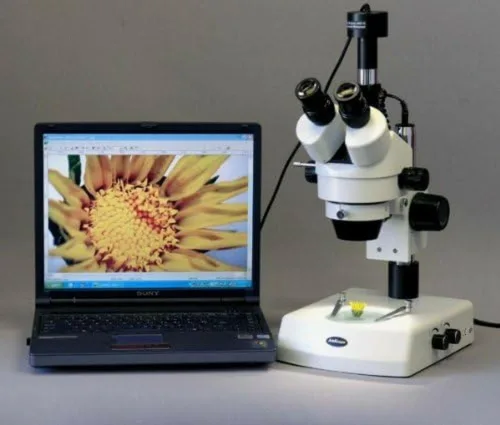 Miniatura 2 de Amscope Microscopio digital profesional de zoom estéreo trinocular SM-2TZ-M con ocular WH10x, aumento de 3.5X-90X, objetivo de zoom 0.7X-4.5X