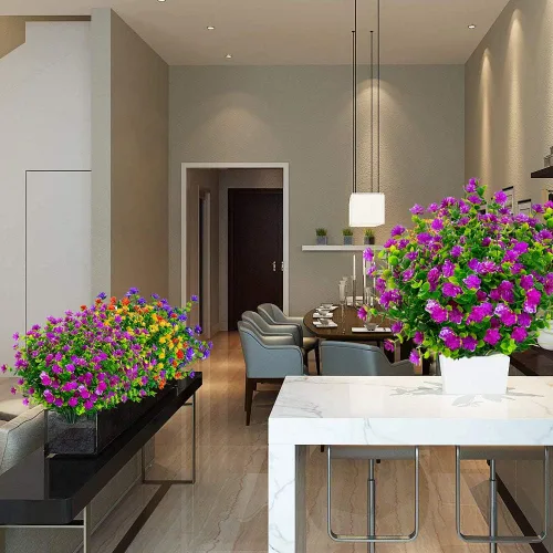 Miniatura 5 de Flores artificiales, arbustos de boj falsos para exteriores, resistentes a los rayos UV, plantas verdes de plástico sintético para colgar