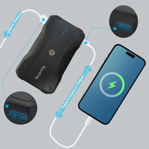 Miniatura 5 de Suptig Cargador portátil de 9000 mAh batería Banco de energía compatible para Gopro, Canon, Nikon, DJI osmo, Insta 360, Akaso More Cámara, teléfono