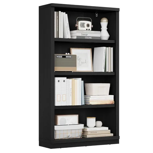 Miniatura 8 de Rresyet Estantería de 2 niveles, estante para libros de 31 pulgadas de alto, estantes de 29 pulgadas de ancho, estantería de madera para oficina