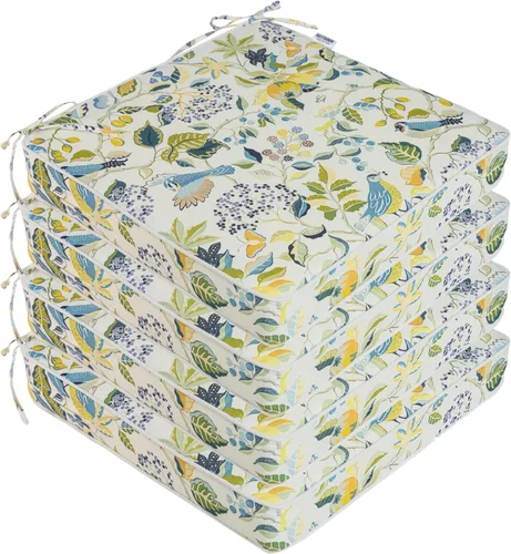 Miniatura 11 de Cojines para sillas de exterior de 19 x 19 pulgadas, impermeables, para muebles de patio, jardín, sofá con cremallera y correas ajustables, juego
