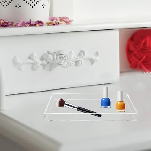 Miniatura 5 de Bandeja de acrílico Bigfety para organizar, bandejas de baño transparentes para mostrador, escritorio, cómoda