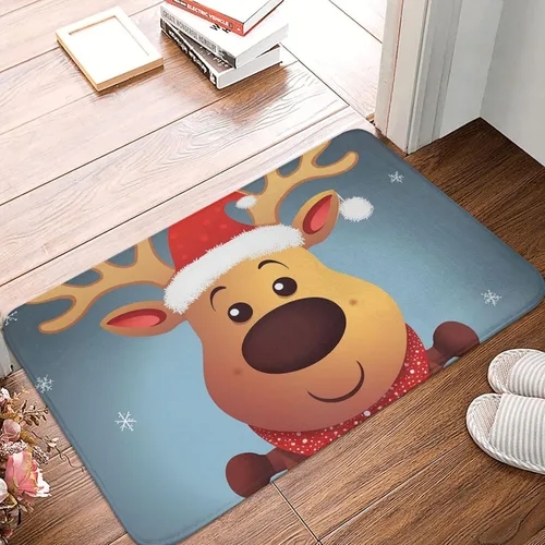 Miniatura 9 de Tapete para puerta delantera, bonito tapete de bienvenida con estampado de animales marinos y manatíes, absorbente, antideslizante, tapete