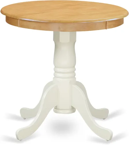 Miniatura 7 de East West Furniture EMT-BCH-TP Eden Mesa de Comedor de Cocina - una Mesa Redonda de Madera Maciza con Superficie de Mesa y Base de Pedestal, 30 x 30