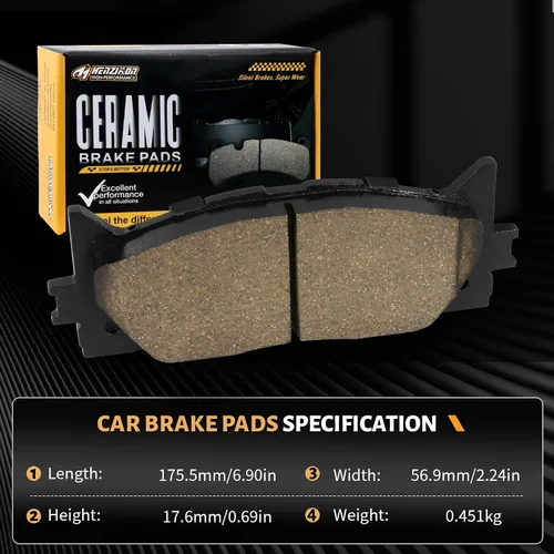Miniatura 9 de Juego de pastillas de freno delanteras de cerámica compatible con Toyota Avalon 2008-2018, Toyota Camry 2007-2017, compatible con Lexus ES350