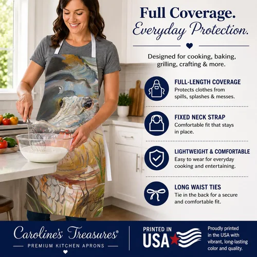 Miniatura 3 de Caroline's Treasures JMK1138APRON - Delantal de cocodrilo para cocinar, hornear, manualidades, jardinería para adultos, mujeres y hombres, unisex