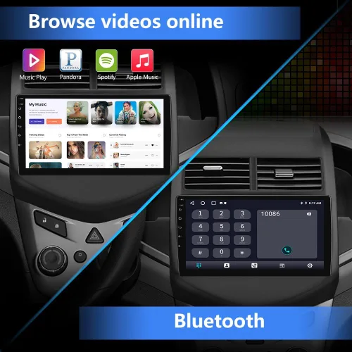 Miniatura 6 de Estéreo de coche Android 13 para Chevy Aveo Sonic 2011-2015, pantalla táctil de 9 pulgadas, radio de coche con CarPlay inalámbrico Android Auto