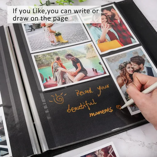Miniatura 6 de RECUTMS Álbum de fotos autoadhesivo, 60 páginas, álbum de fotos scrapbook de bricolaje con páginas adhesivas con capacidad para fotos de 3 x 5, 4 x