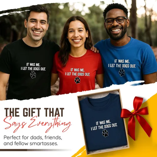 Miniatura 9 de Camiseta divertida con texto en inglés It was Me I Let The Dogs Out, regalo deportivo para mascotas