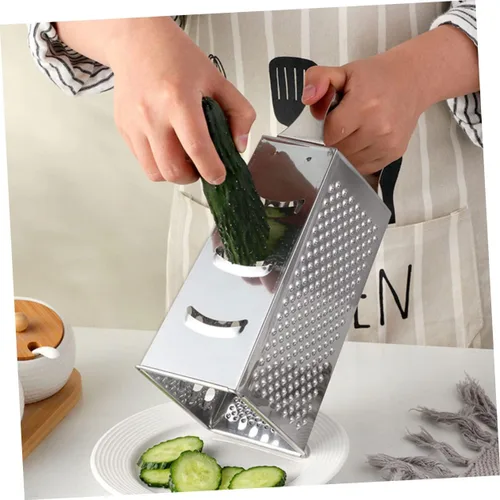 Miniatura 4 de Rallador de queso grande de acero inoxidable, cortador de verduras manual rotativo de cocina, ralladores de rebanadores de queso multifunción