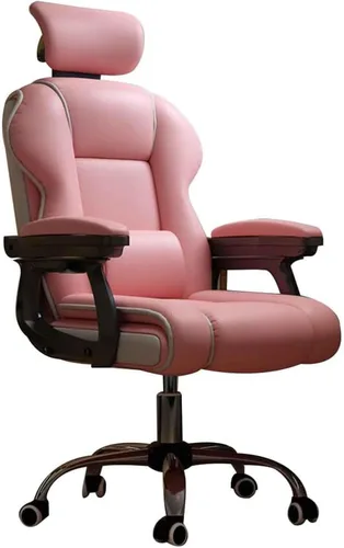 Miniatura 10 de Silla ergonómica de oficina, cómoda silla reclinable con respaldo alto para computadora con reposacabezas y almohada lumbar de 102 a 43.3 in, Blanco