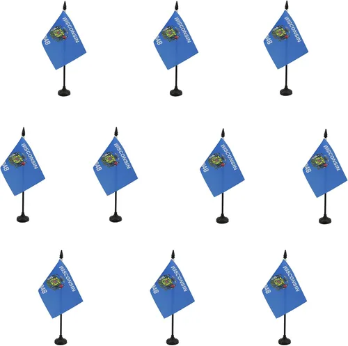Miniatura 108 de Bandera de mesa de Colorado de 4 x 6 pulgadas, bandera de escritorio del estado de Colorado de EE. UU., 5.9 x 3.9 in, palo y base de plástico negro