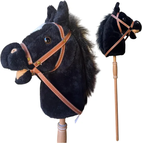 Nature Bound Caballo de palo | Caballo en un palo con efectos de sonido – Poni de peluche hecho a mano para niños pequeños y niños | Mango de madera