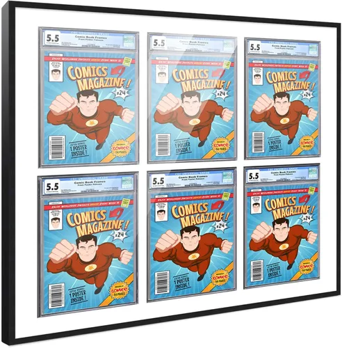 Miniatura 99 de Marco de cómic con paspartú para 8 CGC, CBCS o PGX Graded Comics - Marco de cómic blanco para cómics de 8.125 x 13 pulgadas Marco blanco