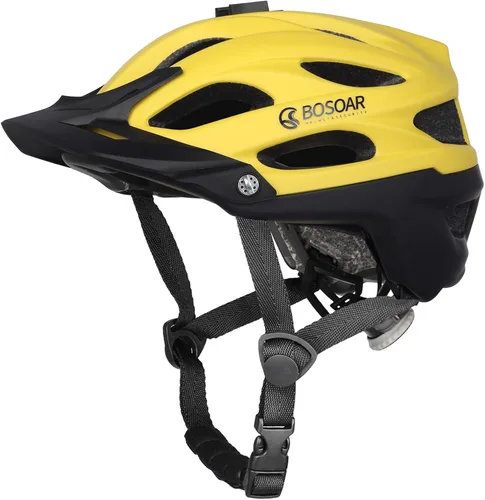 Miniatura 17 de Casco de bicicleta de montaña Bosoar, casco de ciclismo para adultos con soporte para cámara y visera desmontable para hombres, mujeres y jóvenes