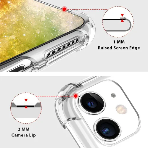 Miniatura 6 de Funda para iPhone 11 con cuello transparente para colgar y colgar en el hombro, cubierta de teléfono cruzada, para mujeres y niñas, funda protectora