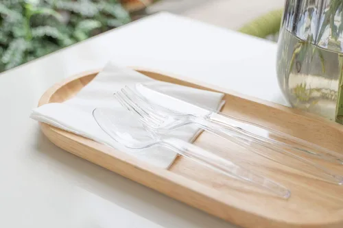 Miniatura 9 de POSATE Cucharas de plástico pesadas, transparentes, 100