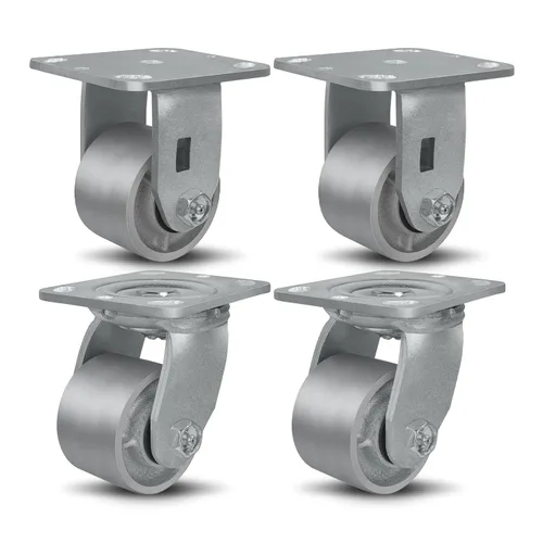 Miniatura 52 de Ruedas giratorias de 4 x 2 pulgadas, ruedas industriales resistentes, ruedas giratorias con rodamiento de rodillos - Ruedas de hierro fundido