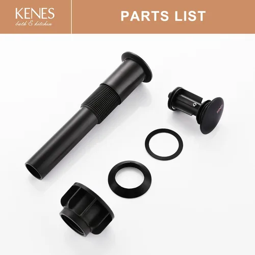 Miniatura 9 de KENES Desagüe Pop Up de Bronce Frotado con Aceite para Lavabo Vessel de Baño, Tapón de Desagüe para Lavabo de Tocador, Ensamblaje de Desagüe