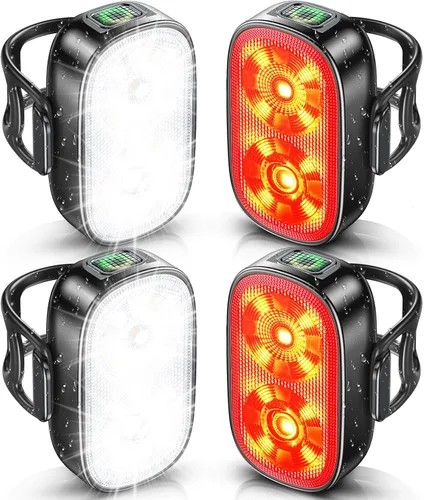 Miniatura 8 de ISEYOU Bike Lights, Ultra-Slim USB-C Rechargeable Bike Lights Front and Back, 5+6 Lighting Modes & IP65 Waterproof, Super Bright Bicycle Light Set