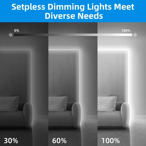 Miniatura 2 de Luz de Cuerda LED de Neón, 32.8 pies, color blanco frío, regulable, tiras de luces LED, tiras de luces de neón de silicona flexible impermeable DIY