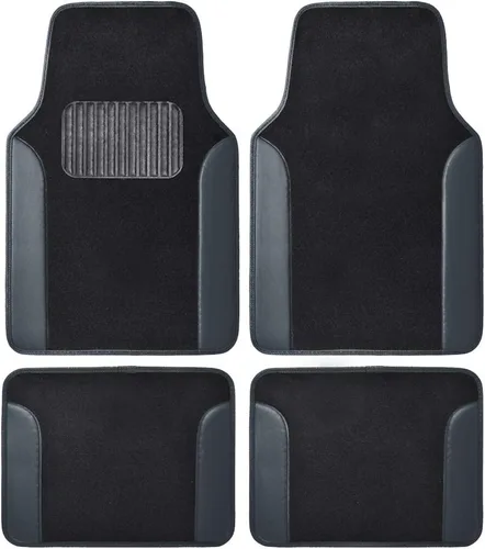 Miniatura 12 de Alfombrillas de piso de alfombra para trabajo pesado beige delanteras y traseras, forros universales para automóvil, SUV, camioneta y camión, 100 MB