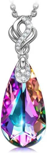 Kate Lynn Collar para niña Un encuentro con sirena Colgante de lágrima hecho con cristales de Austria y circonita cúbica joyería regalo para el día
