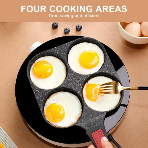 Miniatura 3 de RANX INGST Sartén para huevos de inducción, sartén antiadherente para panqueques de 4 tazas con mango desmontable, sartén para hamburguesas, sartén