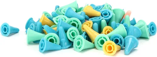 Miniatura 4 de 100 protectores de agujas coloridos, protectores de punto de tejer con agujeros grandes, protectores de puntos, tapones de punta de aguja
