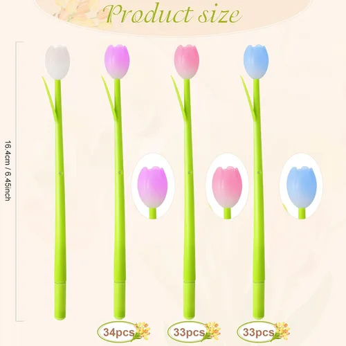 Miniatura 2 de Teling 100 bolígrafos de flores que cambian de color, bolígrafos coloridos a granel, tinta de gel creativa para oficina, regalos de niñas, regalos