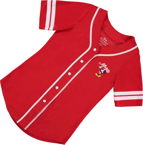 Miniatura 6 de Disney Camiseta de béisbol de Mickey Mouse con botones para mujer, diseño de Mickey y Minnie Mouse