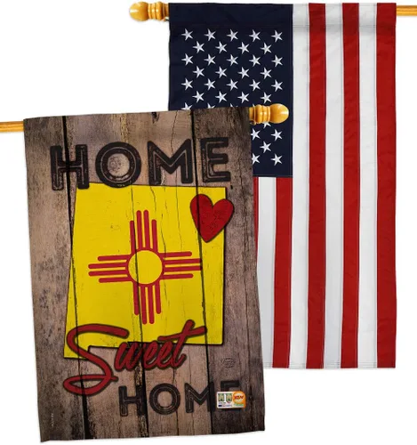 Miniatura 4 de State New Mexico Home Sweet House Flags 2 pcs Pack Americana States USA American Territories Republic Country Particular Area Small Decorative Gift