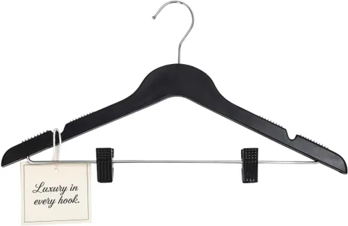 Miniatura 13 de All Hung Up - Perchas delgadas de plástico con clips, diseño que ahorra espacio con agarre antideslizante, duraderas para el uso diario