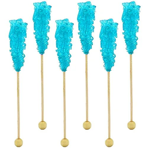 Rock Candy Lollipops Pops Candy Suckers, variedad de sabores y surtido de colores, 5.5 pulgadas (paquete de 3, arándano)