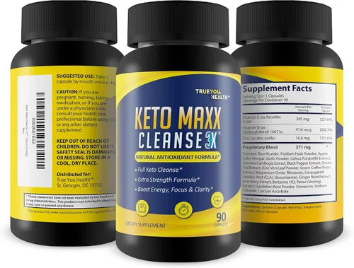 Miniatura 4 de Keto Maxx Cleanse 3X - Limpiador apto para dietas cetogénicas - Suministro para 90 días - Apoyo de limpieza y desintoxicación - Ayuda a eliminar