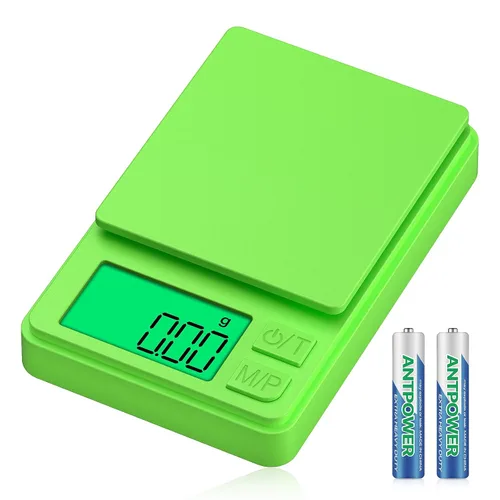 Escala de gramos digital de bolsillo, Diyife 1000g/0.01g de alta precisión, mini escala de 7 unidades de conversión con pantalla LCD, función de
