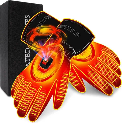 Autocastle Guantes térmicos para mujeres y hombres, guantes de batería recargable de 7.4 V, guantes de calefacción eléctrica, lavables, para
